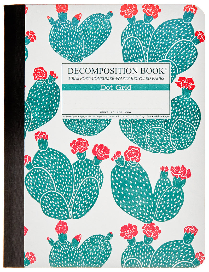 Composition notebook printed with flowering cactuses