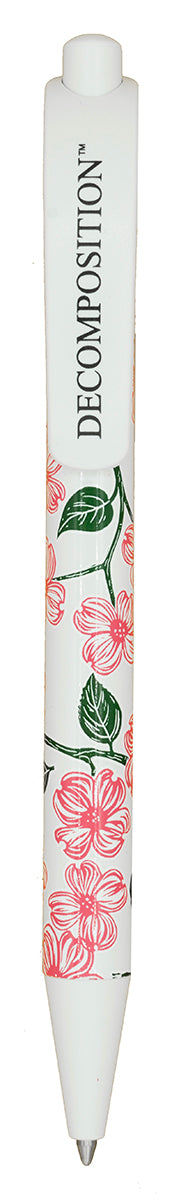Pen with floral printing on the barrel