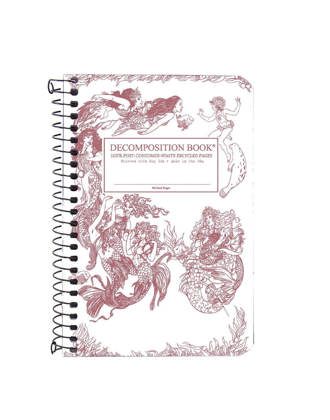 Spiral notebook printed with beautiful swimming mermaids