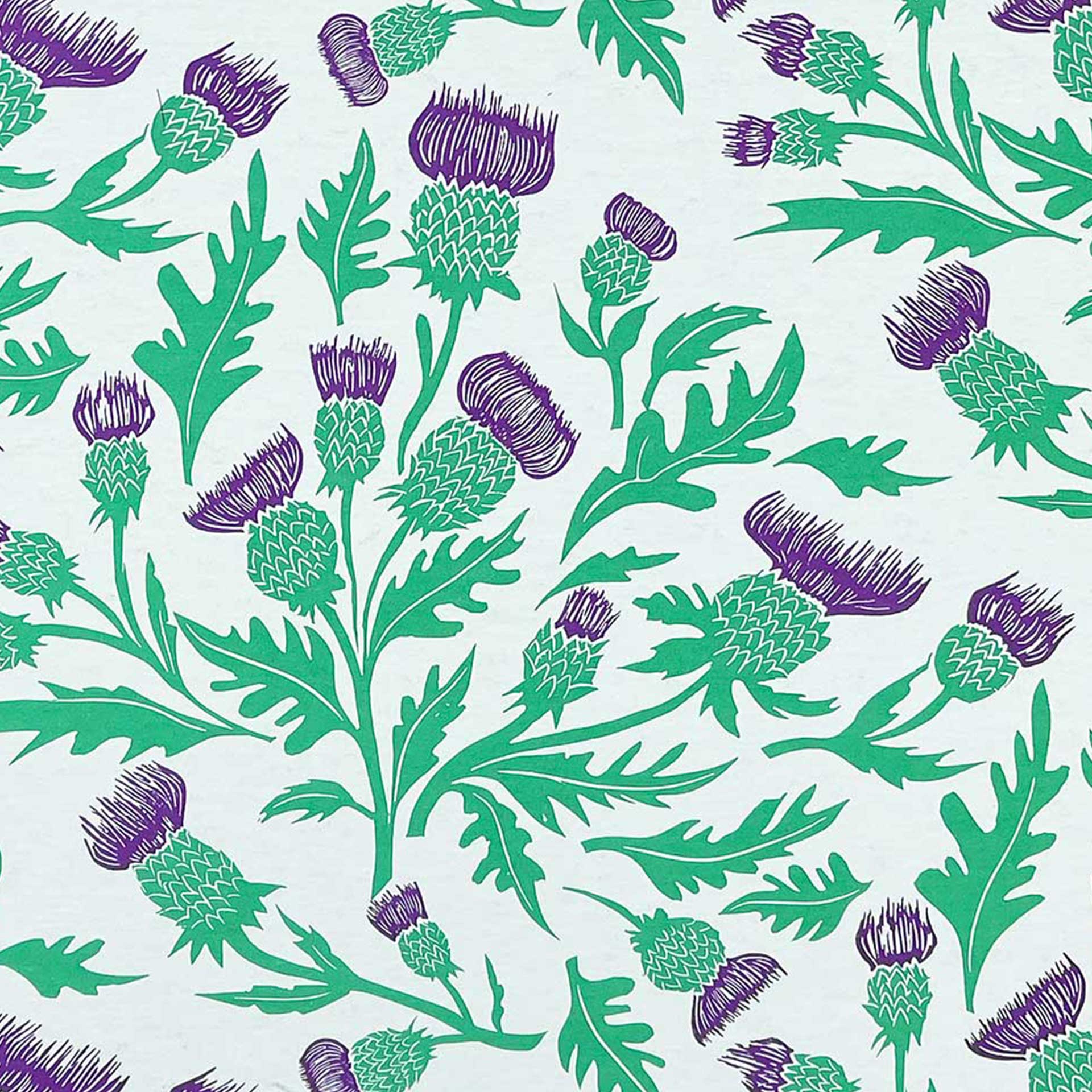 Closeup of spiky purple and green flowers