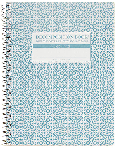 Notebook with a blue geometric design