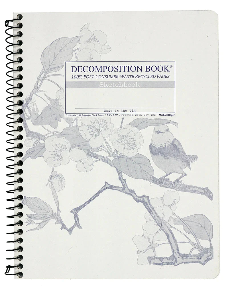 Notebook printed with a bird on a branch