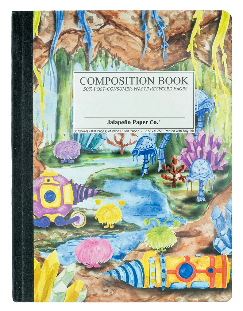 Crystal Cave Composition Book (Wide Ruled Pages)