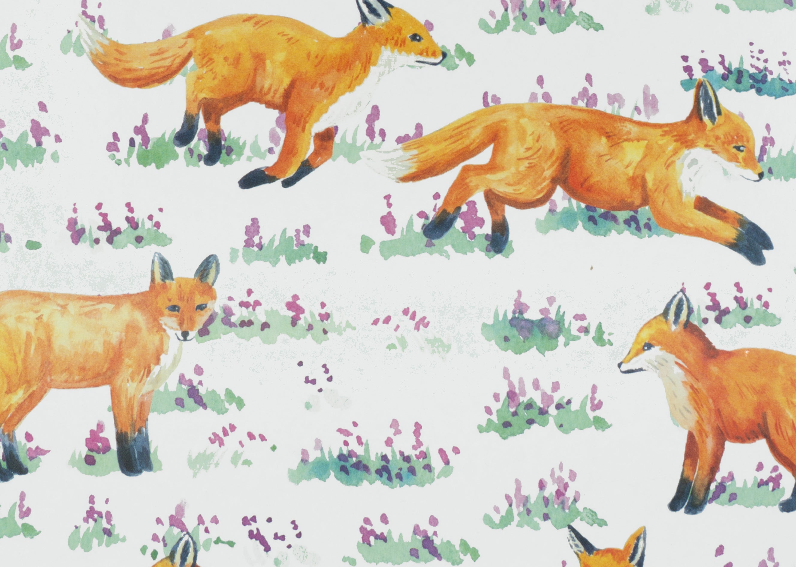 Foxes in Heather Composition Book (Wide Ruled Pages)