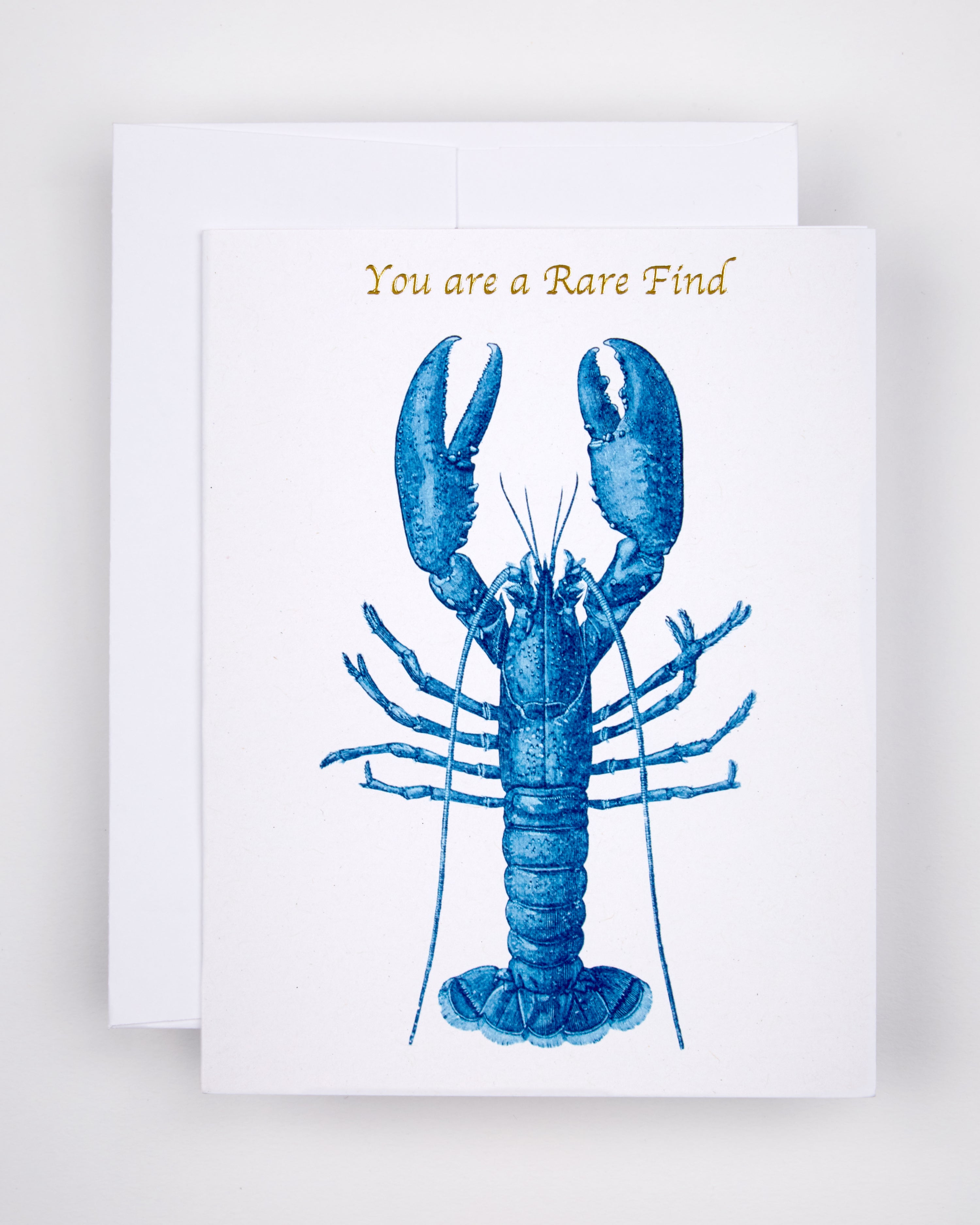 Greeting card with the text You are a Rare Find over a blue lobster