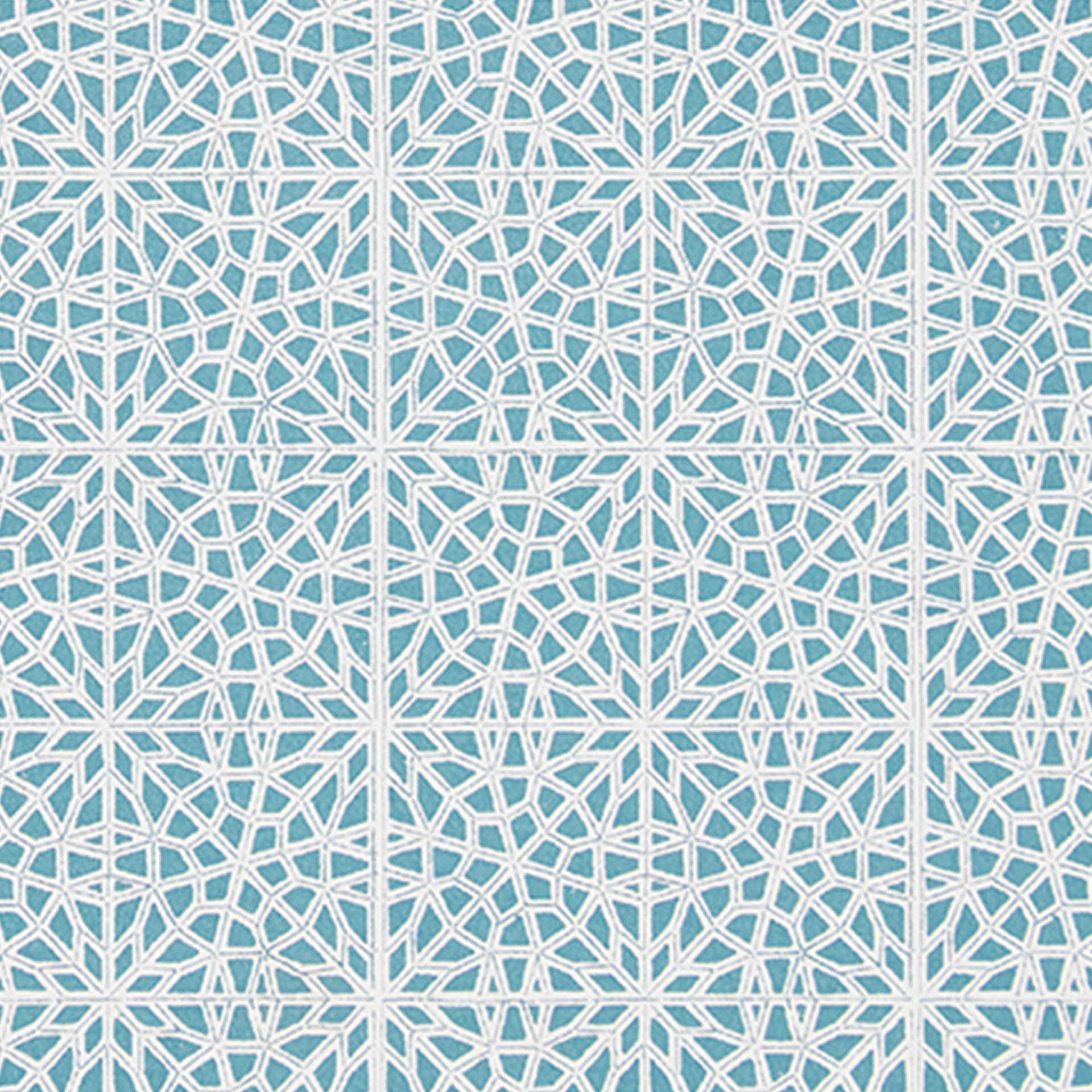 Closeup of a geometric pattern in light blue