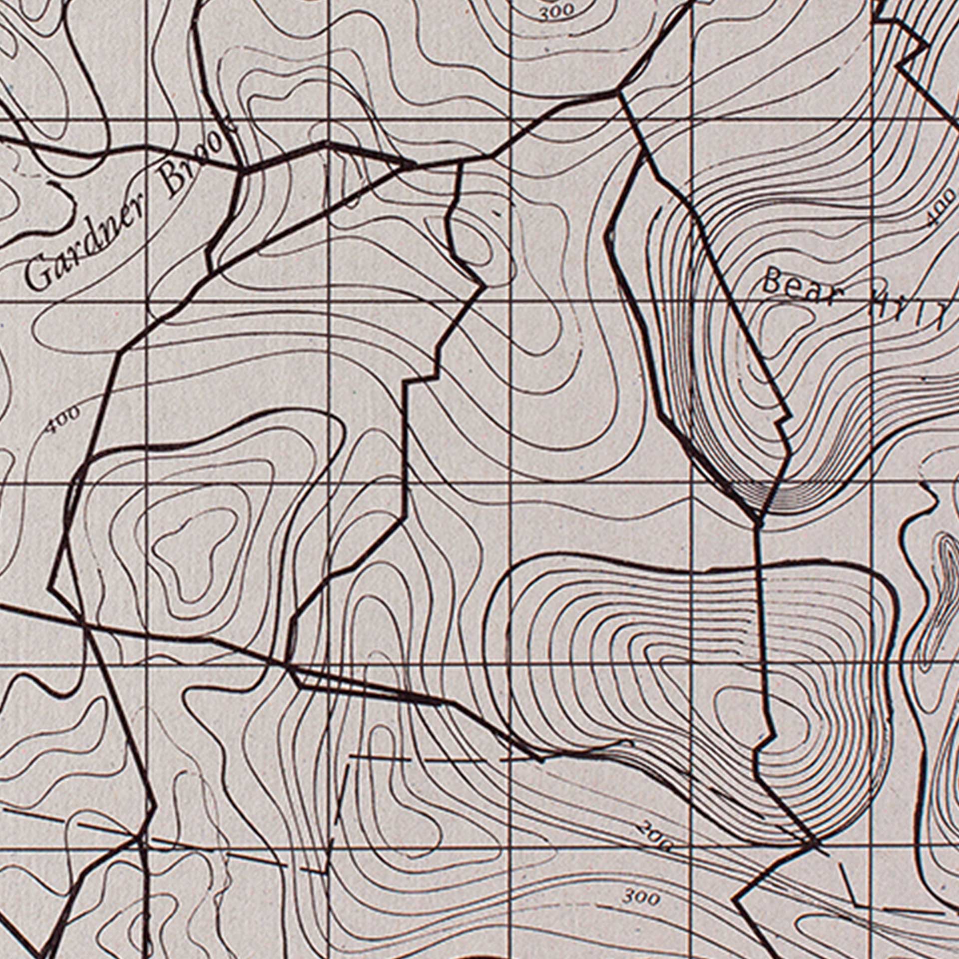 Closeup of a topographical map theme in gray